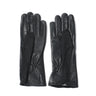 Black leather long cuff pilot duty gloves, padded palms and finger seams