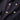 Dark blue long wool coat, gold button front and lapel close-up