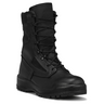 Black hot-weather steel-toe lace-up boot with padded tongue and side panel details