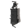 Black single pistol magazine pouch with MILES patch and MOLLE loops