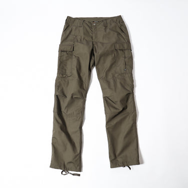 Pentagon BDU ripstop pants, olive brown, cargo pockets and drawstring cuffs