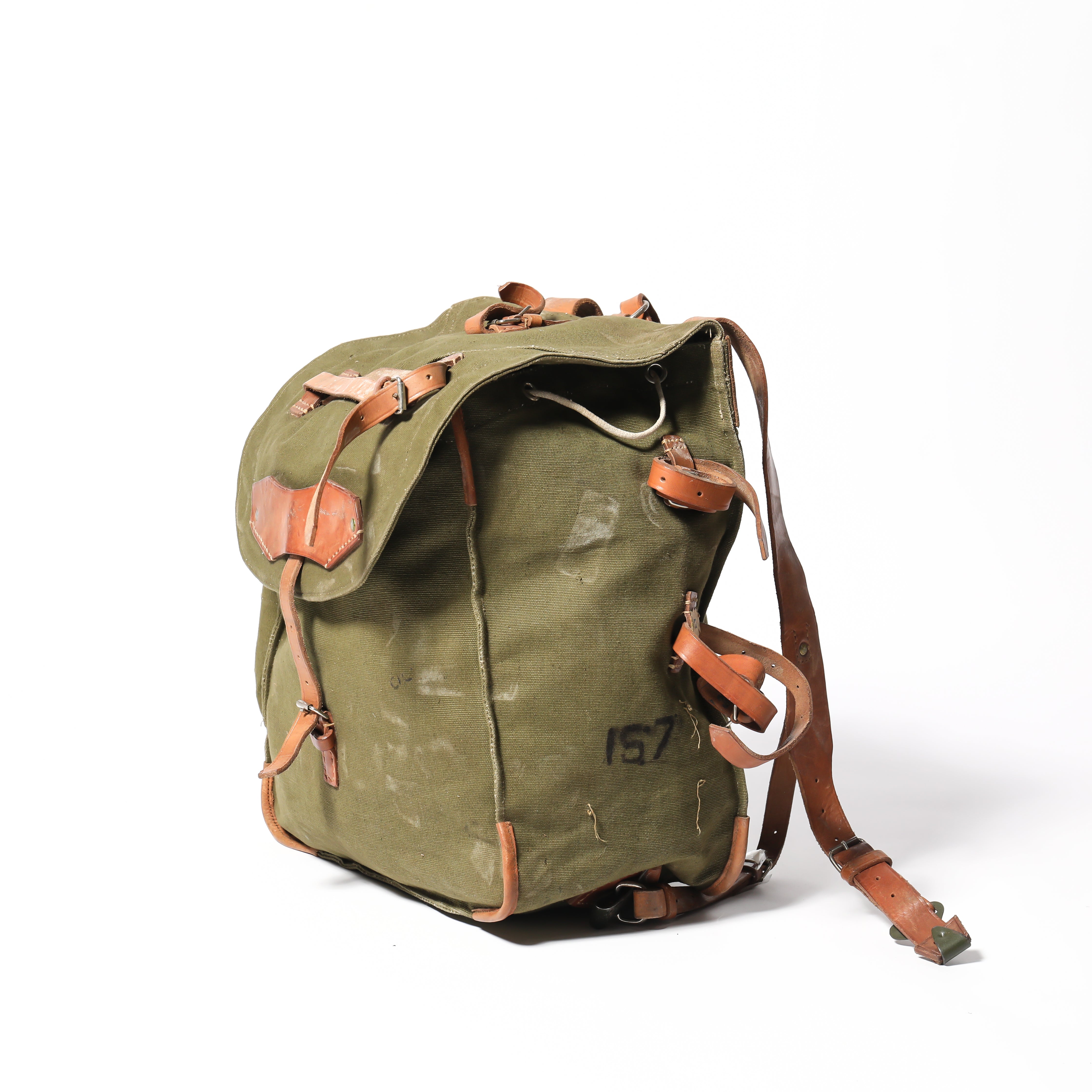 Romanian Rucksack Like New Romanian Army Leather Canvas Infantry Rucksack – Hong Kong MG ...