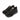 Black athletic lace-up shoes with padded tongue and textured mesh panels