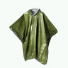 Emergency poncho, olive green with hood and reflective silver interior