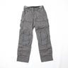 Wolf grey tactical cargo pants with multiple utility pockets and belt loops
