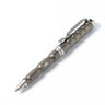 UZI tactical glassbreaker pen, gun metal with pointed tip and slotted striker cap