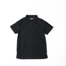 Black tactical quick-dry polo shirt with short sleeves and button placket