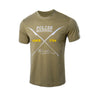 Khaki crew-neck cotton T-shirt with Polish Multitool front graphic