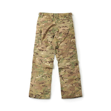 Camouflage ripstop pants with button waist and cargo leg pocket.