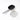 Stainless steel pot with black interior, lid, and long handle, silver finish