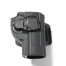 Black polymer handgun holster with adjustable retention and belt loop