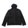 Hooded fleece jacket, full-zip front, zip pockets, black