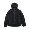 Black fleece zip-hoodie with hood and two front zip pockets