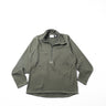 Olive mid-weight quarter-zip base layer top with stand collar