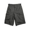 BDU ripstop shorts, dark gray, with side cargo pockets and belt loops