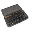 Tactical torque tool kit in black case with sockets and ratchet wrench