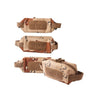 Tan and brown camo loose soft ammo carrier pouches with front patch panels