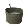 Olive drab foldable washbowl with carry handle, plastic basin