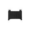 Black MOLLE placard with raised grid panel and side mounting straps