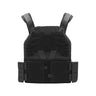 Black plate carrier with front MOLLE panel and two side magazine pouches