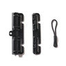 Black quick-release buckle with dual slots and attached loop cord.