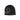 Black knit beanie cap with gray Scorpion-style logo patch on front