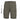 Olive cargo shorts with button waistband, side cargo pocket, and utility tab