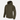 Olive zip-up hoodie with drawstring hood and front kangaroo pocket