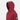 Red kangaroo hoodie with adjustable hood, kangaroo pocket, and sleeve patch