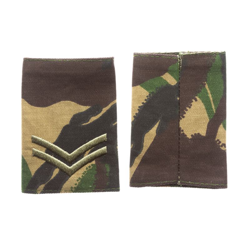 British Army Corporal Rank Slides Bronze DPM Pair Hong Kong MG British Army Corporal Rank Slides Bronze DPM Pair Hong Kong MG