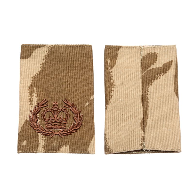 British Army WO2 QMSI/RQMS Rank Slides Desert DPM Pair – Hong Kong MG ...