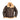 Brown leather RAF-style sheepskin bomber jacket with tan shearling collar and cuffs