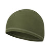 Beanie cap in army green with ribbed cuff and stitched knit texture