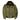 Olive green nylon bomber jacket with dark faux fur collar and zip front pockets