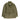 Olive green field jacket with button front, flap pockets, and drawstring waist