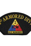 US Military USAR 001st Armored Division Old Ironsides (5-1/4"x3") Hat Patch Iron On