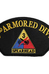 US Military USAR 003rd Armored Division Spearhead (5-1/4"x3") Hat Patch Iron On