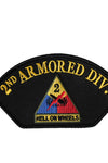 US Military USAR 002nd Armored Division Hell On Wheels (5-1/4"x3") Hat Patch Iron On