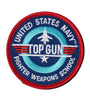 US Military USN TOP GUN United States Navy Fighter Weapons School (3-1/16") Patch Hook And Loop