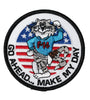 US Military USN F-14 Go Ahead... Make My Day (3-1/16") Patch Iron On