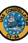 US Military USN USS Constellation T767 1967 CV-64 (3-1/16") Patch Iron On