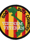 US Military VIETNAM Veteran God Duty Country (3-1/16") Patch Iron On