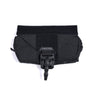 Black rear hanger pouch with flap, center buckle, and hanging pull tab