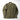 Olive drab combat parka with button front, flap chest pockets, and drawstring hem.