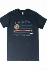 Erazor Bits Firefighter Patriotic Flag Axe Tee