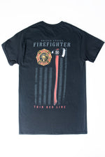 Erazor Bits Firefighter Patriotic Flag Axe Tee