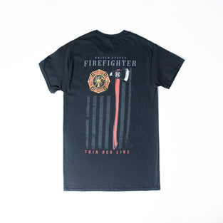 Erazor Bits Firefighter Patriotic Flag Axe Tee