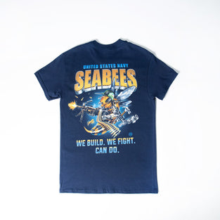 Erazor Bits USN Sailors Seabees We Build We Fight We Can Tee