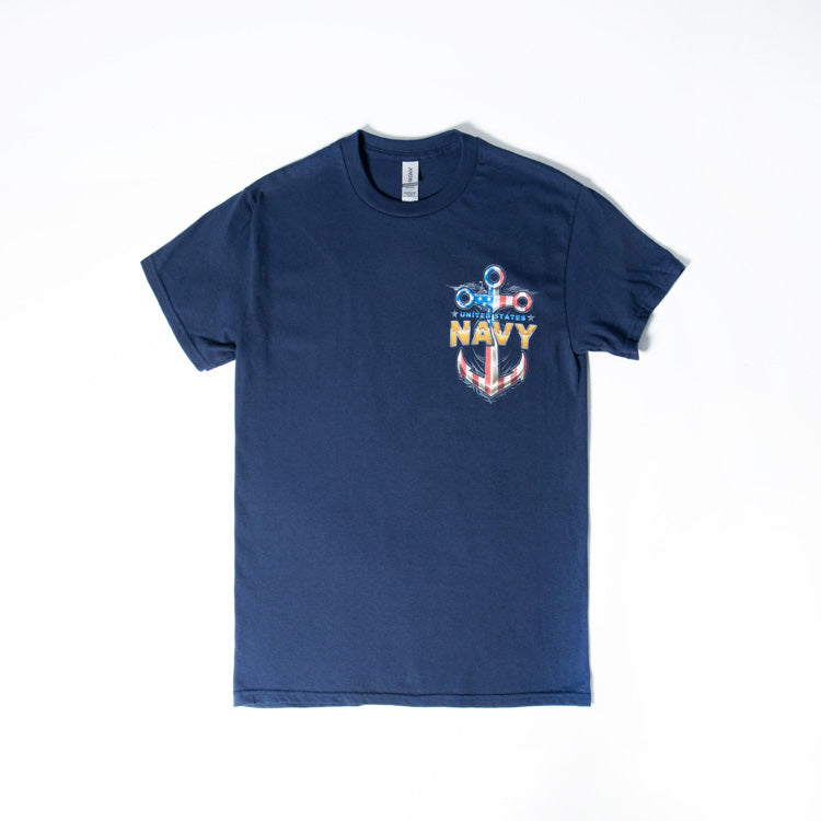 Erazor Bits USN Sailors Anchor Red White & Blue Tee