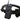 Black handheld radio pouch mounted on tactical belt, showing front patch panel